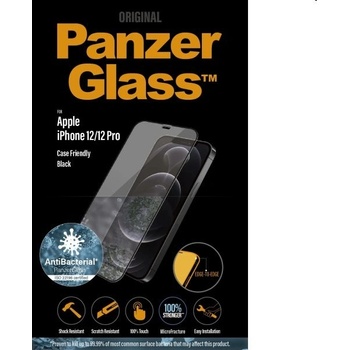 PanzerGlass Tvrdené Sklo Case Friendly AB pre iPhone 12 a 12 Pro, black, Čierna 2711