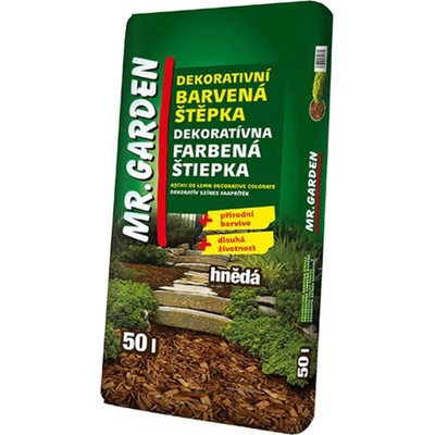 Mr. Garden Štěpka dekorační barvená, hnědá 50l, Mr.Garden – Hledejceny.cz