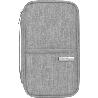 KUFREPLUS Cestovný organizér na doklady (pas) a karty Dream travel šedá 22x13x2 cm