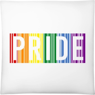 Darčeky PrintEQ Štvorcový Vankúš Dúhový nápis PRIDE Biela 40x40