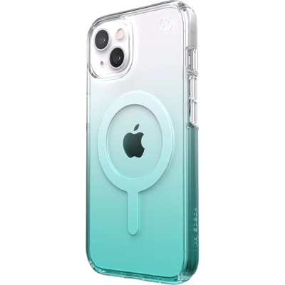 Speck Калъф за Apple iPhone 13, поликарбонатов, Speck iPhone 13 Presidio Perfect Clear Ombre + MS Clear(141764-9594), удароустойчив, антимикробно покритие Microban, съвместим с аксесоари на Apple MagSafe, прозрачно зелен (141764-9594)