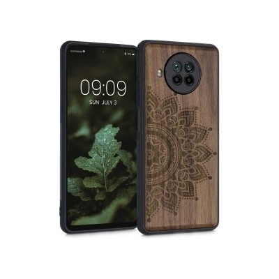 Pouzdro Kwmobile Dřevěné Xiaomi Mi 10T Lite tmavě hnědé