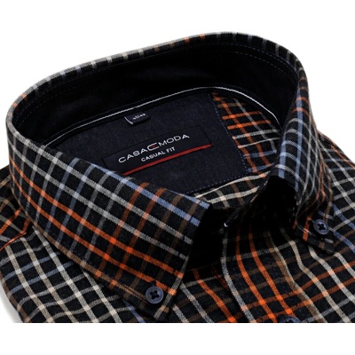 Casa Moda Casual Fit košile s barevným kárem extra prodloužený rukáv tmavomodrá