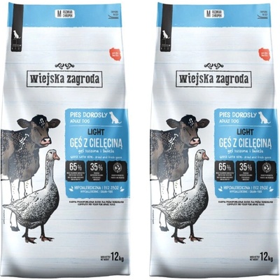 Wiejska Zagroda Light Adult Goose & Veal 2 x 12 kg