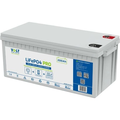 Volt Polska LiFePO4 PRO 25,6 V 200 Ah 200 A s BMS a Bluetooth + podložka