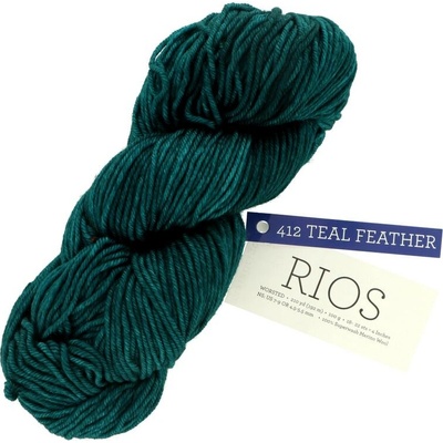Malabrigo Rios Teal Feather 412 petrolejová