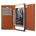elago S6 Leather Wallet Case - луксозен кожен кейс от естествена кожа + HD покритие за iPhone 6, iPhone 6S (кафяв)