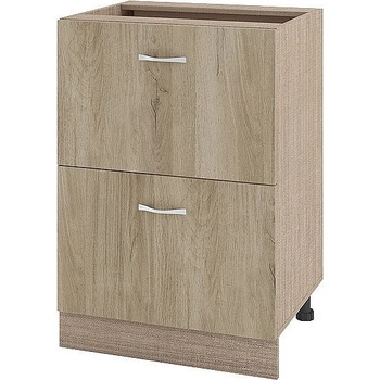 ИРИМ Долен шкаф с две чекмеджета Сити МДА-44 мока / дъб сонома арвен 60 см