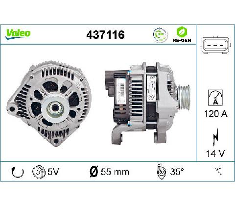 Alternátor VALEO 437116