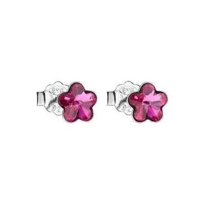 Pavona stříbrné kytičky Crystals from Swarovski Fuchsia 31080.3 Fuchsia
