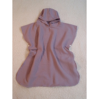 Pro útulný domov Dětské pončo s kapucí Mušelínové fialové