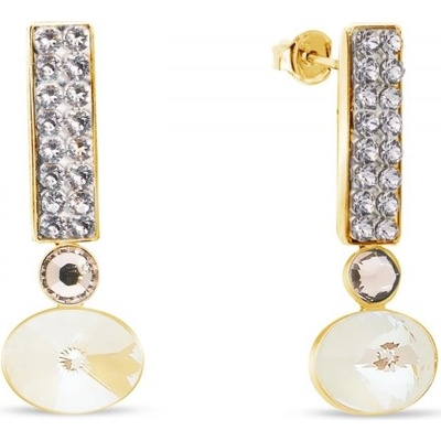 Spark béžové se Swarovski Elements Lingo KGFM4122CLGD Light Grey DeLite