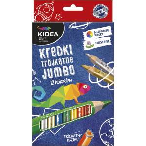 Globo - JUMBO цветни моливи 12 цв. Триъгълни + златен и сребърен