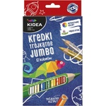 Globo - JUMBO цветни моливи 12 цв. Триъгълни + златен и сребърен