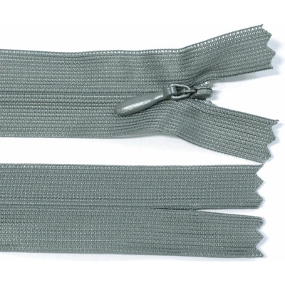 Spirálový zip no.3 skrytý nerozepínací 60cm - více barev color: 720 šedá metalická