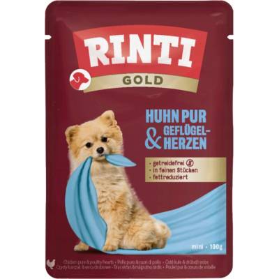 Rinti Gold PUR Adult kura & hydinové srdcia 100 g