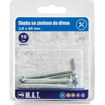 M.A.T. GROUP skoba se závitem do dřeva 60x3,8mm Zn (10ks)