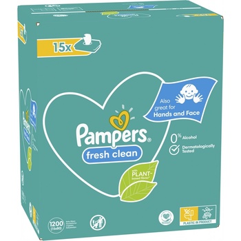 Pampers Fresh Clean detské čistiace obrúsky 15 x 80 ks