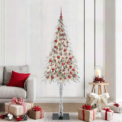 vidaXL Коледно дърво с 300 LED светодиода Бяло 210 cm ПЕ и стомана (3396242)