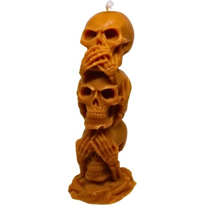 Svíčkománie3D Tři moudré lebky 150 g Hnědá