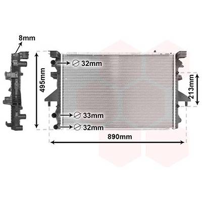 Chladič vody pro motor VAN WEZEL 58002230