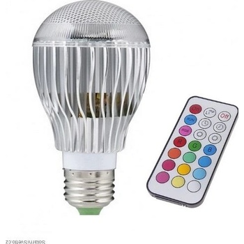 RGB LED žárovka 5W kulatá E27 3 ks