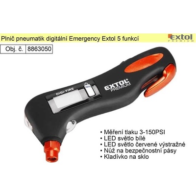 Extol Premium Pneuměřič digitální emergency 5v1 | Zboží Auto