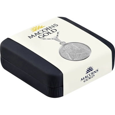 Macoins gold Сребърен медальон Свети Димитър