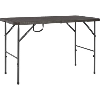 Сгъваема градинска маса кафява 120x60x74 см HDPE имитация ратан