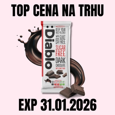 Diablo Hořká čokoláda bez cukru 85 g – Zboží Dáma