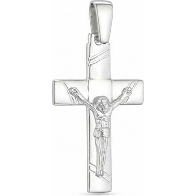 Argento Strieborný prívesok krížik s Ježišom 86026