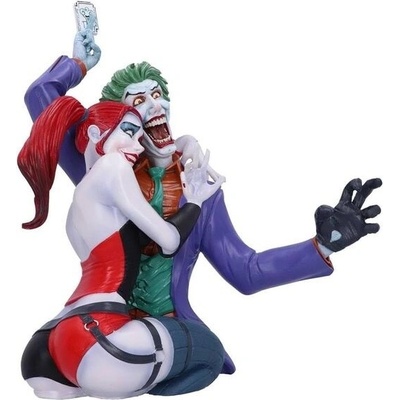 Busta Jokera a Harley Quinn s motivem Nemesis Now, zboží z komiksů DC, zboží z Batmana