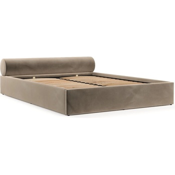 Maison de Reve Светлокафяво двойно легло 180x200 cm тапицирано с място за съхранение с включена подматрачна рамка Solvo - Maison de Rêve (SOLVO180_MDR_P0_PAR03_M0_NF_T0_L1)