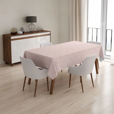 Sablio Ubrus Růžové křížky na světle růžové 90x90 cm
