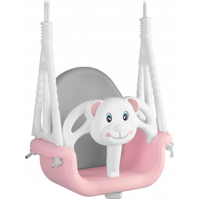 RicoKids Teddy Bear Swing 3v1 ružovo-sivá