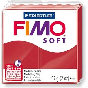 FIMO Глина, 57 g, горима, FIMO "Soft", коледно червено 8020-2 (8020-2)