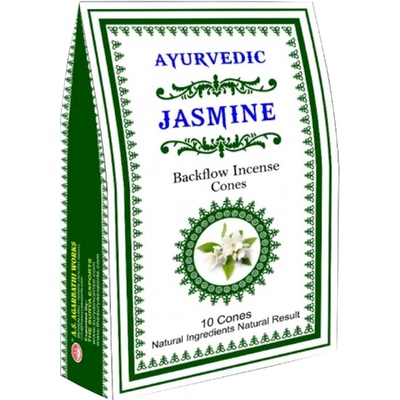 Ayurvedic Jasmine indické vonné františky tekoucí dým 10 ks – Zboží Dáma