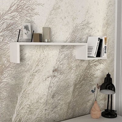 TopMebel Меламинов стенен рафт Happy в бял цвят 87, 4x14, 5x14, 5см