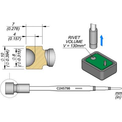 JBC C245798 – nýtovací hrot pro plasty Ø 8 mm