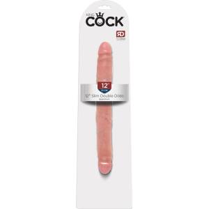 King Cock 12 Slim - реалистично двойно дилдо (31 см, телесен цвят)