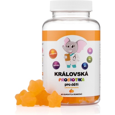 Kralovstvizdravi Kráľovská Probiotika pre deti komplex laktobacilov a bifidobaktérií s vitamínmi B3 + B5 + B6 + 60 gumených cukríkov