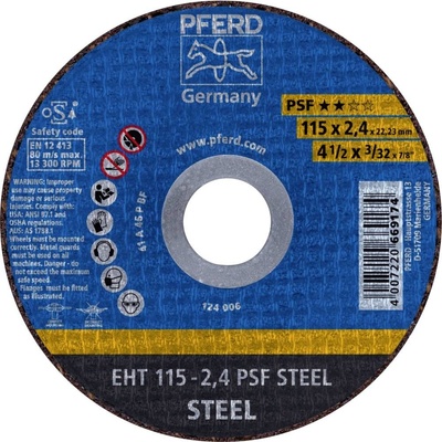 PFERD TOOLS EHT 115-2,4 PSF STEEL 61730026 řezný kotouč rovný 115 mm 25 ks ocel