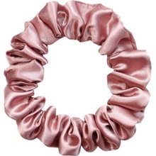 MURU Úzká Saténová Scrunchie gumička - Starorůžová Lesklá