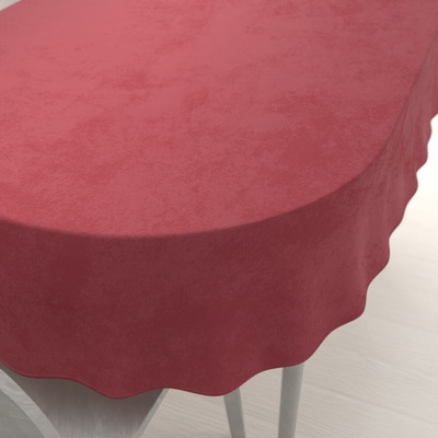 Biante Veľký zamatový oválny obrus Velvet Premium SVP-050 Vínovo červený 220x260 cm