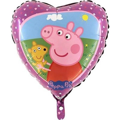 Grabo Balónek fóliový srdce Prasátko Peppa s medvídkem 46 cm