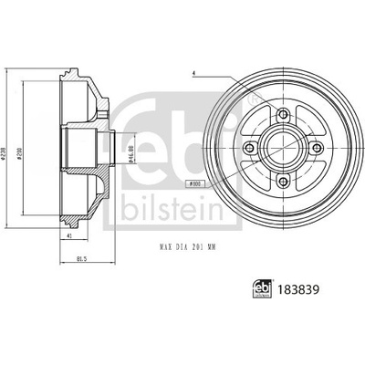 Brzdový buben FEBI BILSTEIN 183839