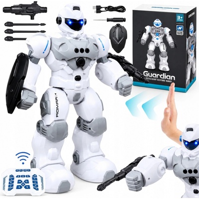 BOUNN Dálkově ovládaný robot bílý, jezdící, se zvukovými a LED efekty