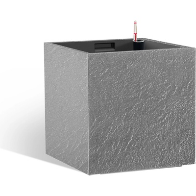 Flower Lover Samozavlažovací květináč Cubico Stone šedá 27 cm