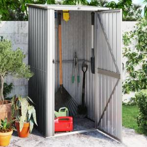 HABA Градинска барака сива 118, 5x97x209, 5 см поцинкована стомана (V150900)