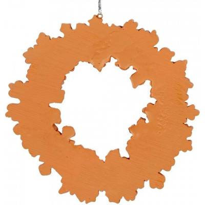Clayre & Eef Hnědá vánoční závěsná ozdoba perníkový věneček Ø 18*2 cm